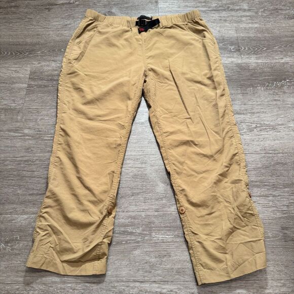 Gramicci‎ Pants Mens XL Beige Belted Climbing Nylon Lightweight Roll Up Gorpcore - Picture 1 of 16